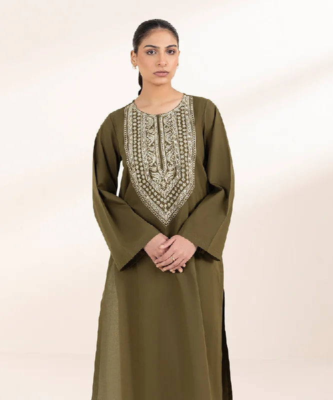 women's tops for picnics in the park Embroidered Cambric Shirt